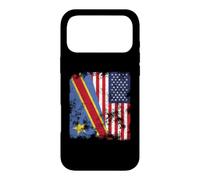 Custodia per iPhone 17 Pro Max Bandiera USA Repubblica Democratica del Congo - Mezzo americano