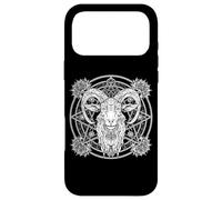 Custodia per iPhone 17 Pro Max Baphomet satanista, testa di metallo Halloween, satanismo