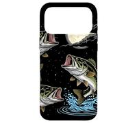 Custodia per iPhone 17 Pro Max Bass Fish Howling The Moon Vintage Pescatore Pescatore Regali