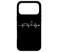 Custodia per iPhone 17 Pro Max battito cardiaco lama ECG curva animale andina alpaca