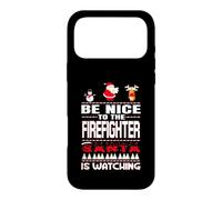 Custodia per iPhone 17 Pro Max Be Nice To The Firefighter Santa Is Watching Funny Christmas