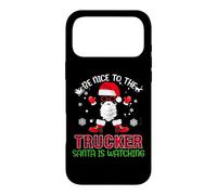 Custodia per iPhone 17 Pro Max Be Nice To The Trucker Santa Is Watching Christmas Xmas