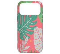 Custodia per iPhone 17 Pro Max Beach Summer Tree Tropical Green and Pink Palm Leaves Design