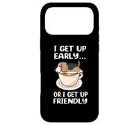 Custodia per iPhone 17 Pro Max Beagle Dog I Get Up Early Coffee Funny Puppy Dogs Lovers