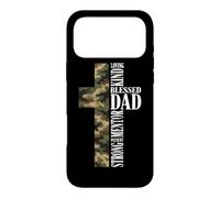 Custodia per iPhone 17 Pro Max Beato Papà Forte Fede Camo Croce Paternità Cristiana