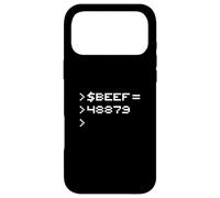 Custodia per iPhone 17 Pro Max BEEF 8-Bit Hex Code Nerd Pixel Terminal Retro
