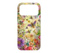 Custodia per iPhone 17 Pro Max Bees Boho Wildflowers foglie e vetro colorato floreale