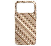 Custodia per iPhone 17 Pro Max Beige Brown Diagonal Semi-Circle Crescent Arc Line Pattern