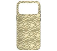 Custodia per iPhone 17 Pro Max Beige Tan Geometric Lined Cube Rectangle Art Deco Pattern