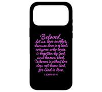 Custodia per iPhone 17 Pro Max Beloved Let Us Love One Another 1 Giovanni 4:7 Versetto della Bibbia Pregare