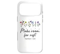 Custodia per iPhone 17 Pro Max Bible Verse Matthew 11 28 Make Room for Rest Trust God Jesus