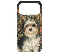 Custodia per iPhone 17 Pro Max Biewer Terrier o Yorkie William Morris Style