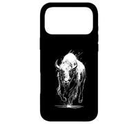 Custodia per iPhone 17 Pro Max Bison Foresta Animali Natura Selvaggio Motivo Wildlife Disegno Uomini