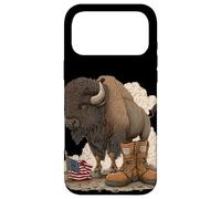 Custodia per iPhone 17 Pro Max Bisonte simbolico con campo di battaglia Cerca gli amanti dei militari