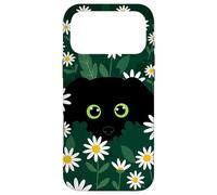 Custodia per iPhone 17 Pro Max Black Daisy Field Floral Groovy Flowers