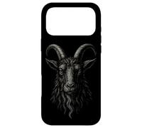 Custodia per iPhone 17 Pro Max Black Goat Phillip Corned Beast Head Gothic Print