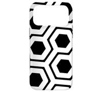 Custodia per iPhone 17 Pro Max Black-White Honeycomb Hexagon Maze Hi-Tech Space Pattern