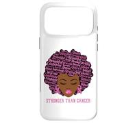 Custodia per iPhone 17 Pro Max Black Women Queen Stronger Than Breast Cancer Pink Ribbon