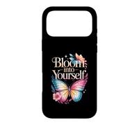 Custodia per iPhone 17 Pro Max Bloom Into Yourself - Citazione floreale con farfalla