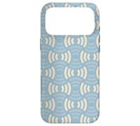 Custodia per iPhone 17 Pro Max Blue And Cream Cream White Arc Wave Lines Pattern