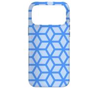 Custodia per iPhone 17 Pro Max Blue Cubes Hexagons Geometric Optical Illusion Pattern