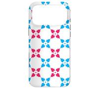 Custodia per iPhone 17 Pro Max Blue Red Snowflakes Cross Leaves Flower Symmetry Pattern