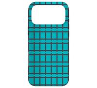 Custodia per iPhone 17 Pro Max Blue Teal Modern Geometric Train Ladder Track Pattern