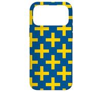 Custodia per iPhone 17 Pro Max Blue Yellow Sweden Cross Swedish Plus Language Pattern