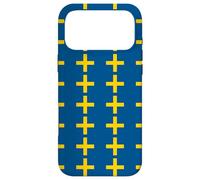 Custodia per iPhone 17 Pro Max Blue Yellow Sweden Plus Swedish Nordic Pattern