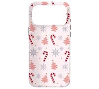 Custodia per iPhone 17 Pro Max Blush Pink Snowflake Christmas Tree Candy Cane Pattern