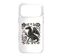 Custodia per iPhone 17 Pro Max Boho Drago Bere Caffè Folk Art Mitico Bestia