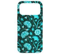 Custodia per iPhone 17 Pro Max Boho Flowers Bold Aqua Ocean Disegnato A Mano Fiori Tropicali
