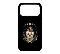Custodia per iPhone 17 Pro Max Boho Skull Moon Phases Moth Gothic Witchcore Estetica