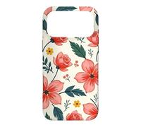 Custodia per iPhone 17 Pro Max Bold Teal verde foglie rosso rosa fiori floreali