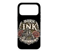 Custodia per iPhone 17 Pro Max Born To Ink Needle And Soul Tattoo Macchina Grafica Rose Rosse