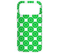 Custodia per iPhone 17 Pro Max Bright Green Cream Repeated Octagons Connected Pattern