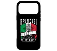 Custodia per iPhone 17 Pro Max Brindisi Italia Bandiera Italia Coordinate GPS Di Brindisi