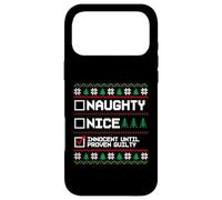 Custodia per iPhone 17 Pro Max Brutto Natale Maglione Naughty Nice Innocent Until Guilty