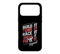 Custodia per iPhone 17 Pro Max Build Tune Race Break Fix It Repeat - Avvitatore per moto