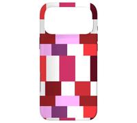 Custodia per iPhone 17 Pro Max Burgundy Color Block Checkered Checker Abstract Checkerboard