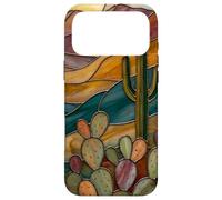 Custodia per iPhone 17 Pro Max Cactus di vetro colorato Artful Trendy