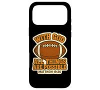 Custodia per iPhone 17 Pro Max Calcio con Dio Tutte le cose sono possibili Matteo 19:26