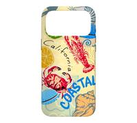 Custodia per iPhone 17 Pro Max California Coastal Seafood Collage Retro Beach Food Art