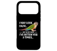 Custodia per iPhone 17 Pro Max Camicia verde Cheek Conure I May Look Calm Conure