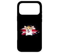 Custodia per iPhone 17 Pro Max Cane Corgi britannico con corona e bandiera del Regno Unito Londra Inghilterra