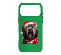 Custodia per iPhone 17 Pro Max Cane da pastore Bergamasco con cappello di Babbo Natale Natale proprietario