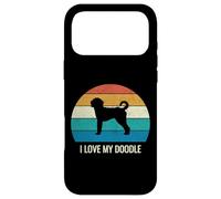 Custodia per iPhone 17 Pro Max Cane Labradoodle, stile vintage, I Love My Doodle
