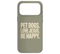 Custodia per iPhone 17 Pro Max Cani da compagnia Amore Gesù Sii felice Cristiano Fede Amante dei cani