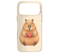 Custodia per iPhone 17 Pro Max Carino Capibara Holding Cuore Rosso Valentine Love