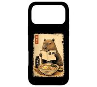 Custodia per iPhone 17 Pro Max Carino Capybara Ramen giapponese Kanji Edo Pittura